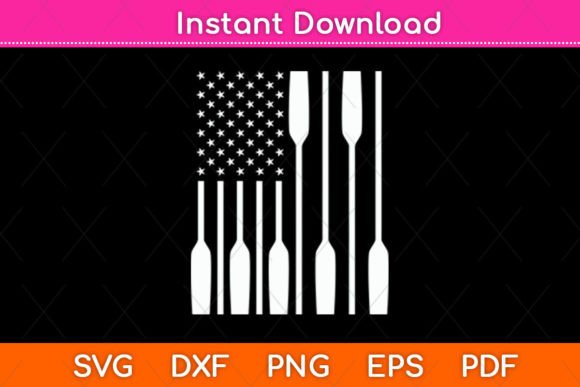 American Flag Rowing Paddle Lover Svg