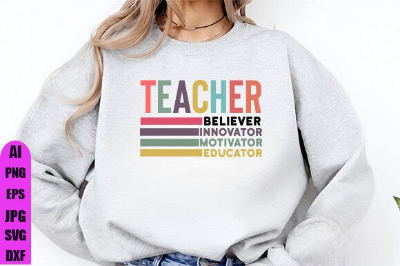 Retro Teacher PNG: Graphics & Crafts for Branding