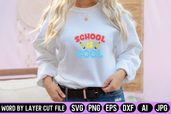 School is Cool Retro Design for Crafts and Graphics