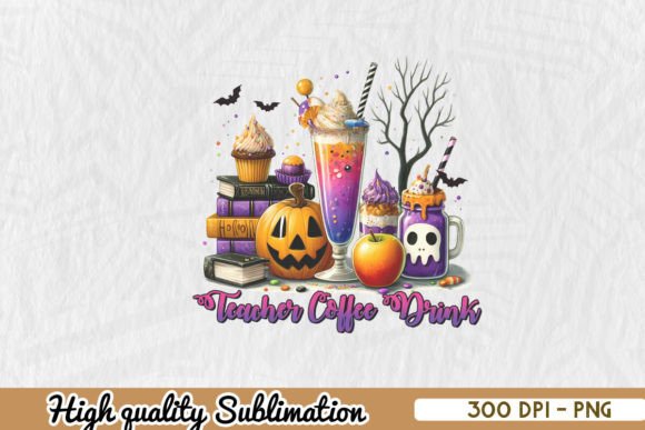 Spooky Teacher Coffee Drink PNG: Graphics and Crafts