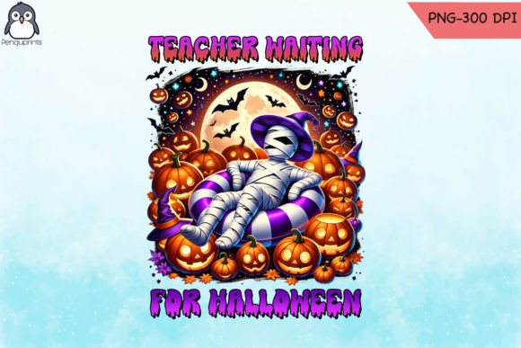 Teacher Waiting for Halloween PNG