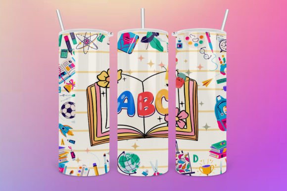 This School Supplies Tumbler PNG: Graphics & Crafts